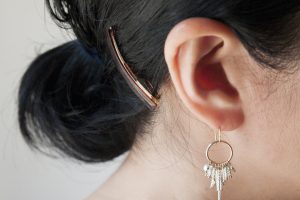 珍しいフランス製ヴィンテージシルバースフレガラスとK14GFリングのピアス